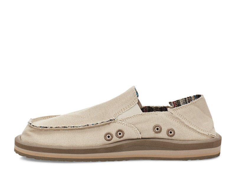 Sanuk Vagabond Soft Top Hemp Collapsible Heel Skor Herr Beige | JSOP1380