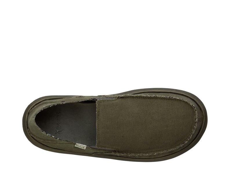 Sanuk Vagabond Soft Top Hemp Collapsible Heel Skor Herr Olivgröna | JSOP1385