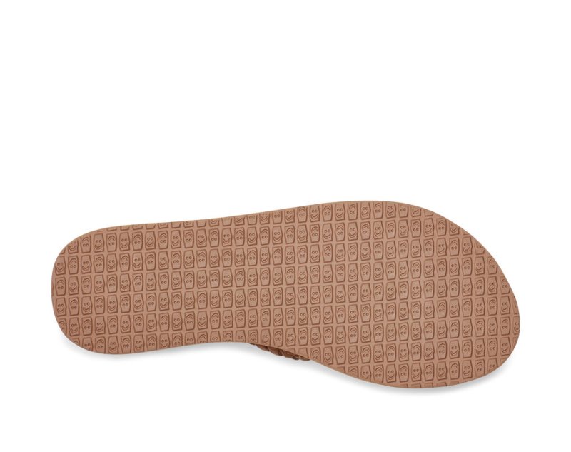 Sanuk Yoga Braid Läder Flip Flop Dam Bruna | JSOP1197