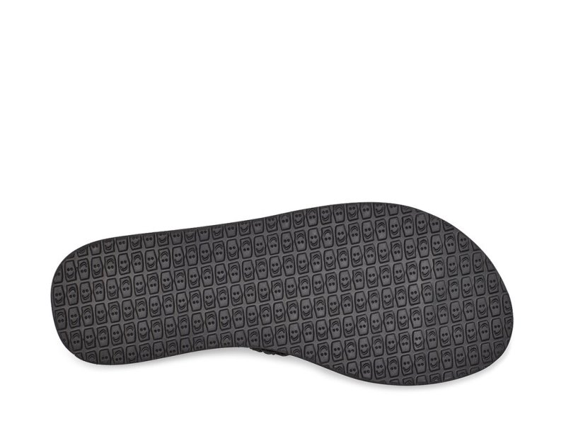 Sanuk Yoga Braid Läder Flip Flop Dam Svarta | JSOP1195