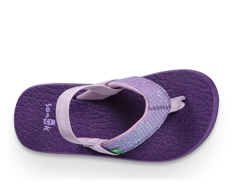 Sanuk Yoga Glitter Sandaler Barn Lila | JSOP1108