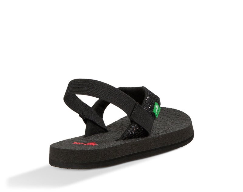 Sanuk Yoga Glitter Sandaler Barn Svarta | JSOP1107