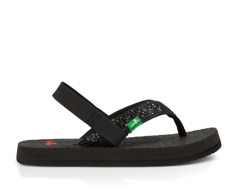 Sanuk Yoga Glitter Sandaler Barn Svarta | JSOP1107