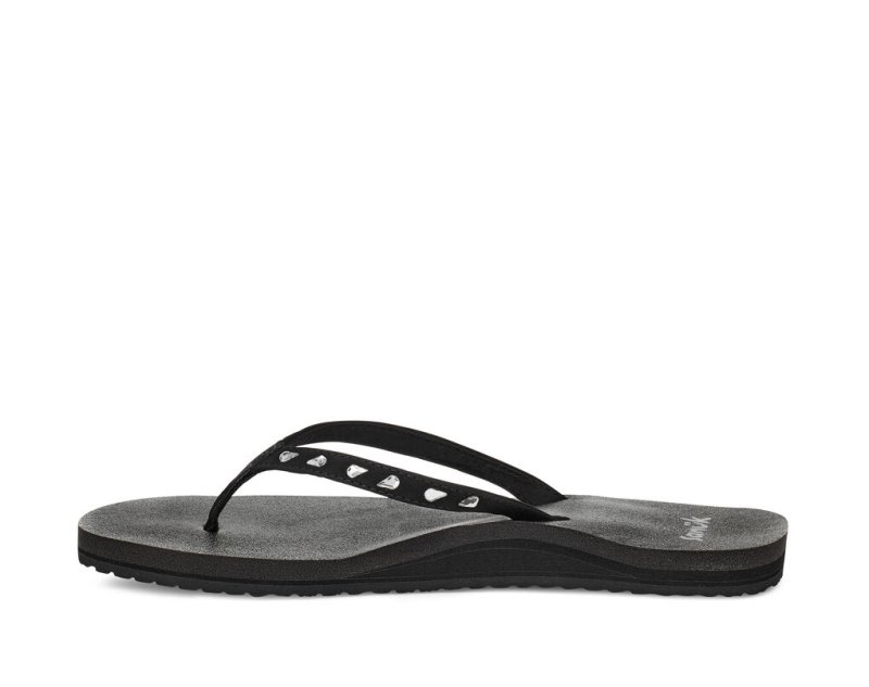 Sanuk Yoga Joy Bling Rhinestone Flip Flop Dam Svarta | JSOP1216