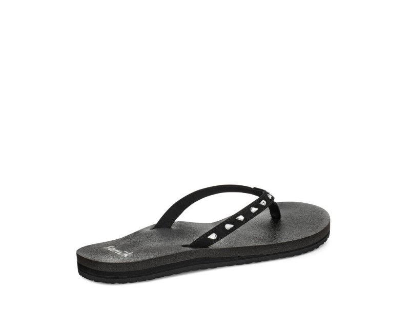 Sanuk Yoga Joy Bling Rhinestone Flip Flop Dam Svarta | JSOP1216