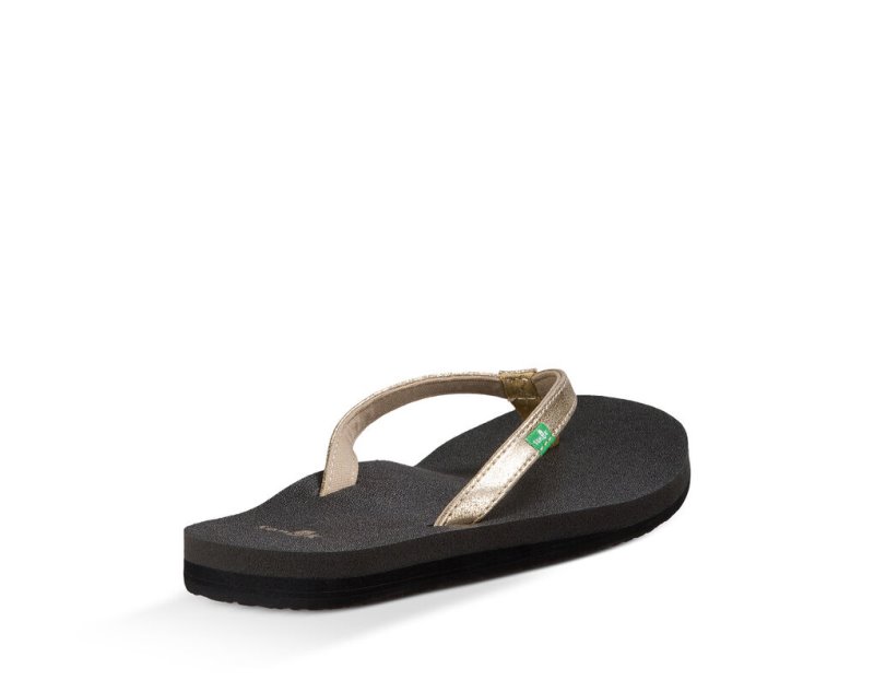 Sanuk Yoga Joy Metallic Flip Flop Dam Svarta Guld | JSOP1222