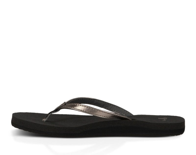 Sanuk Yoga Joy Metallic Flip Flop Dam Svarta Guld | JSOP1223