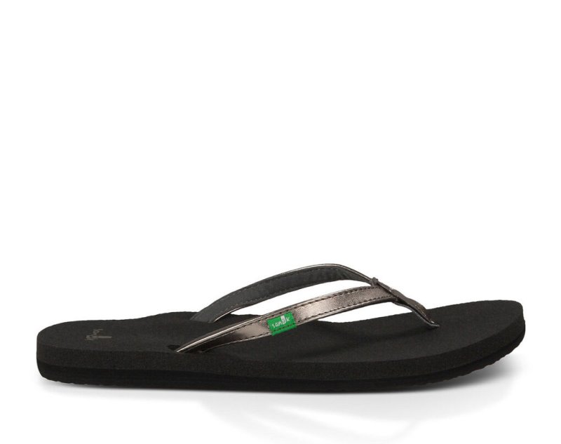 Sanuk Yoga Joy Metallic Flip Flop Dam Svarta Guld | JSOP1223