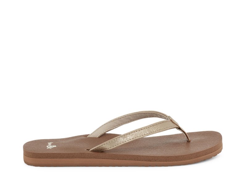 Sanuk Yoga Joy Shimmer Metallic Sandaler Dam Bruna | JSOP1225