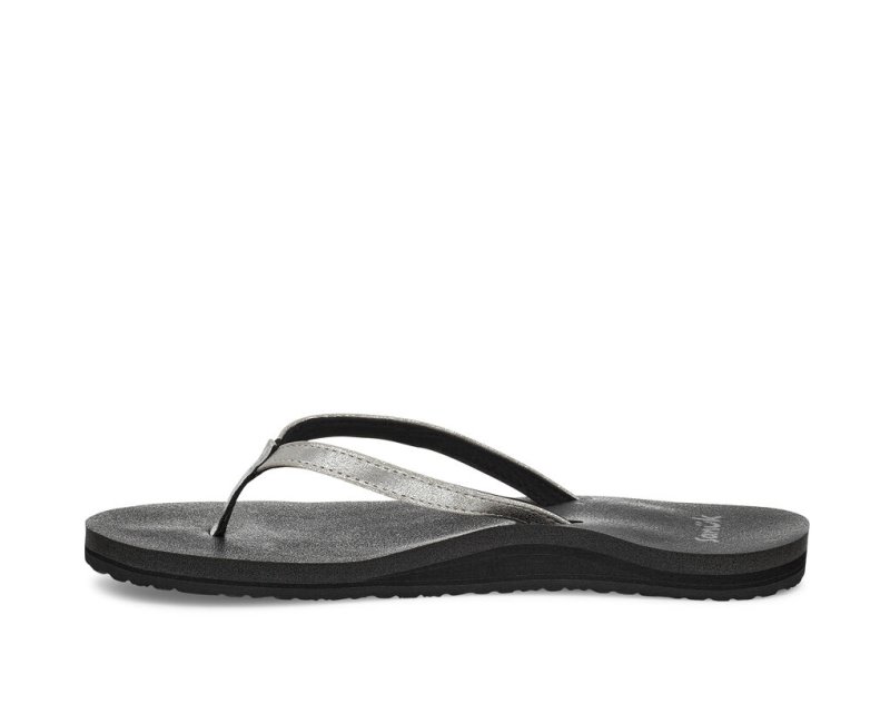 Sanuk Yoga Joy Shimmer Metallic Sandaler Dam Silver | JSOP1227