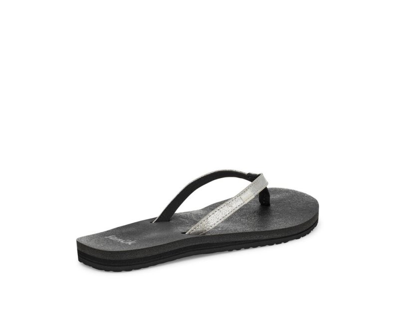 Sanuk Yoga Joy Shimmer Metallic Sandaler Dam Silver | JSOP1227