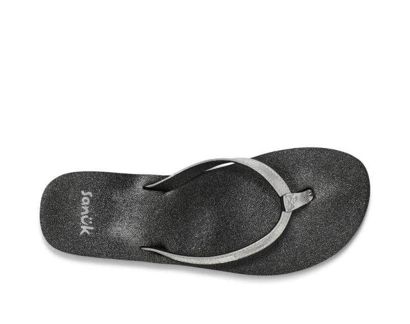 Sanuk Yoga Joy Shimmer Metallic Sandaler Dam Silver | JSOP1227