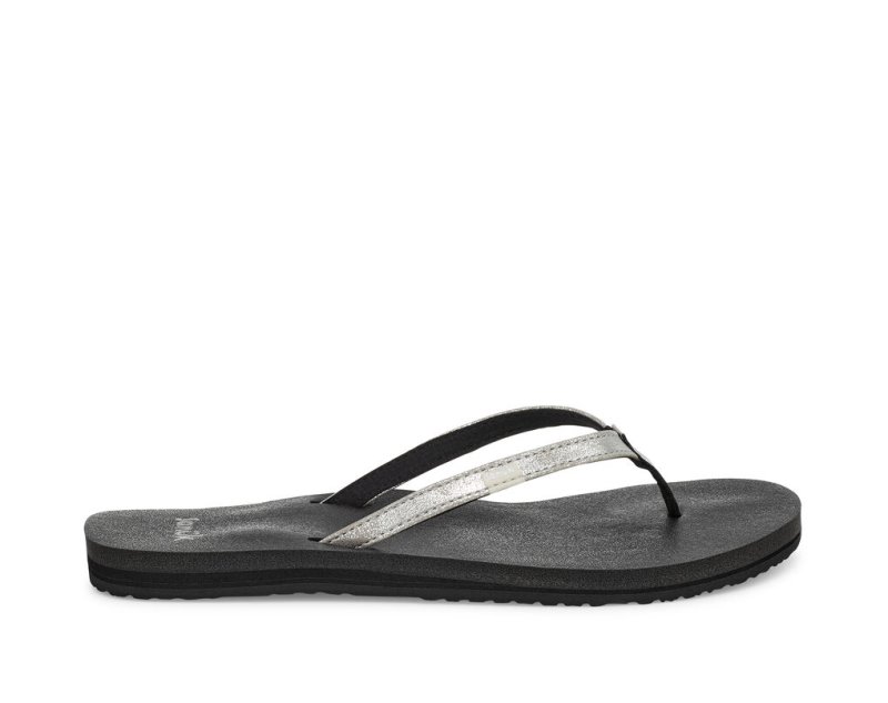 Sanuk Yoga Joy Shimmer Metallic Sandaler Dam Silver | JSOP1227