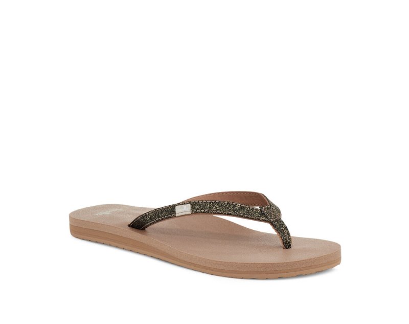 Sanuk Yoga Joy Sparkle Flip Flop Dam Guld | JSOP1232