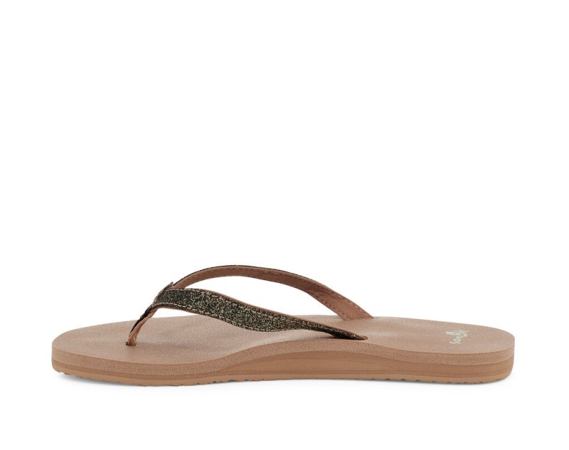 Sanuk Yoga Joy Sparkle Flip Flop Dam Guld | JSOP1232