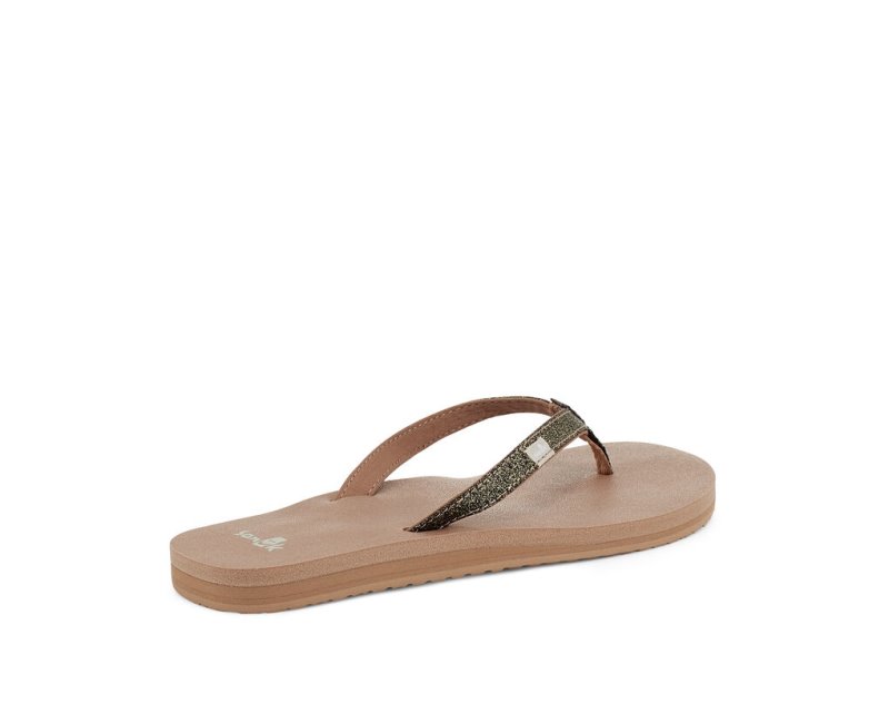 Sanuk Yoga Joy Sparkle Flip Flop Dam Guld | JSOP1232