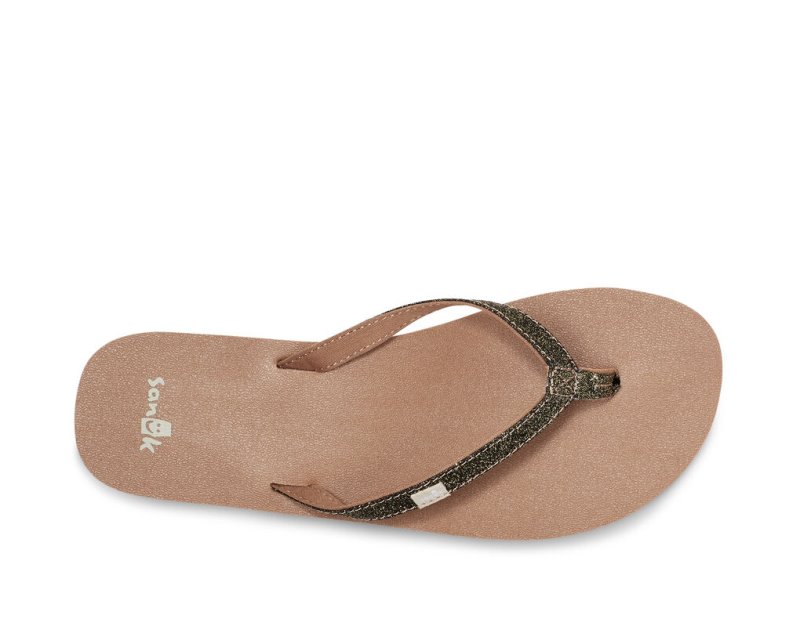 Sanuk Yoga Joy Sparkle Flip Flop Dam Guld | JSOP1232