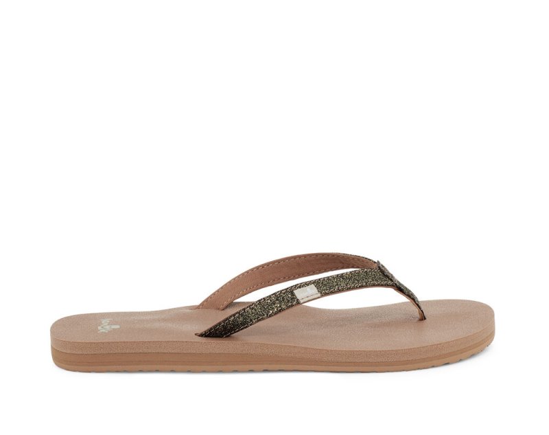 Sanuk Yoga Joy Sparkle Flip Flop Dam Guld | JSOP1232