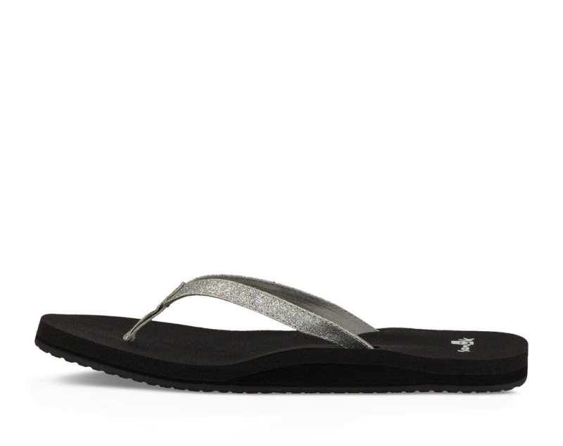 Sanuk Yoga Joy Sparkle Flip Flop Dam Silver | JSOP1234