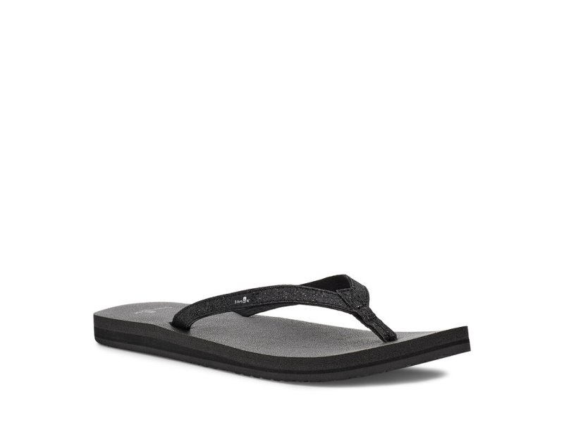 Sanuk Yoga Joy Sparkle Flip Flop Dam Svarta | JSOP1230