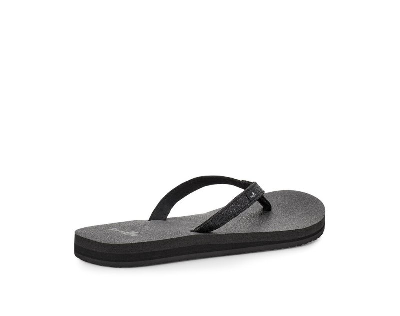 Sanuk Yoga Joy Sparkle Flip Flop Dam Svarta | JSOP1230