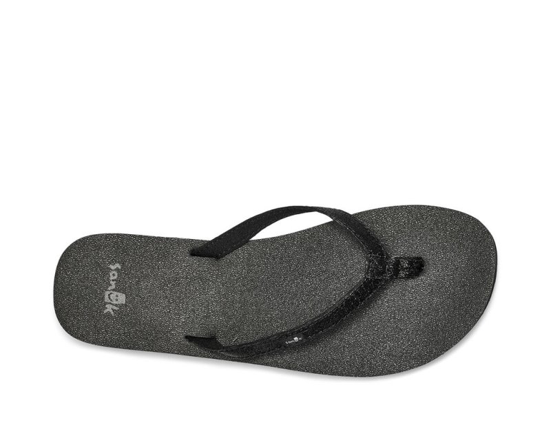 Sanuk Yoga Joy Sparkle Flip Flop Dam Svarta | JSOP1230