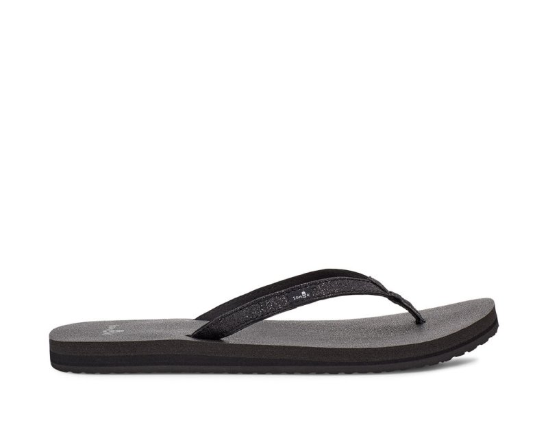 Sanuk Yoga Joy Sparkle Flip Flop Dam Svarta | JSOP1230