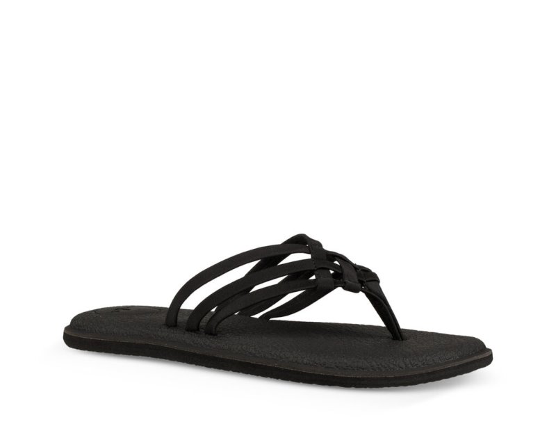 Sanuk Yoga Salty Flip Flop Dam Svarta | JSOP1254