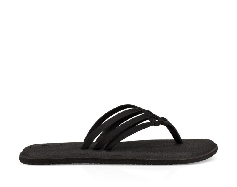 Sanuk Yoga Salty Flip Flop Dam Svarta | JSOP1255