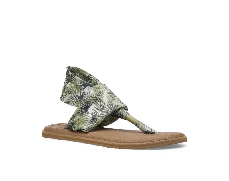 Sanuk Yoga Slingback 2 Tropical Veganska Sandaler Dam Olivgröna | JSOP1286