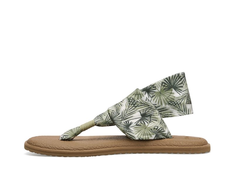 Sanuk Yoga Slingback 2 Tropical Veganska Sandaler Dam Olivgröna | JSOP1286