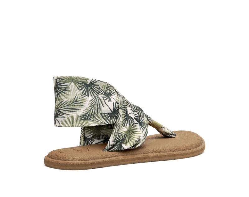 Sanuk Yoga Slingback 2 Tropical Veganska Sandaler Dam Olivgröna | JSOP1286