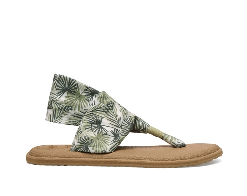 Sanuk Yoga Slingback 2 Tropical Veganska Sandaler Dam Olivgröna | JSOP1286