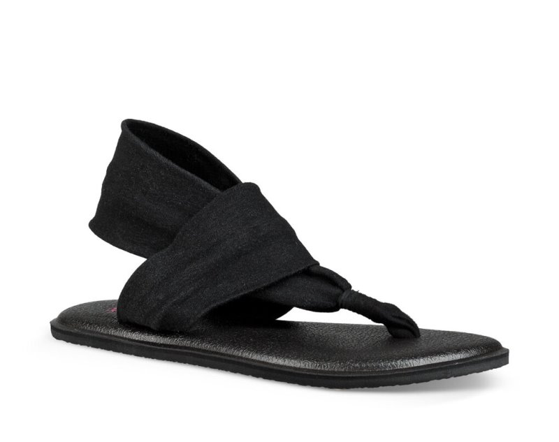 Sanuk Yoga Slingback Burst Sandaler Barn Svarta | JSOP1109