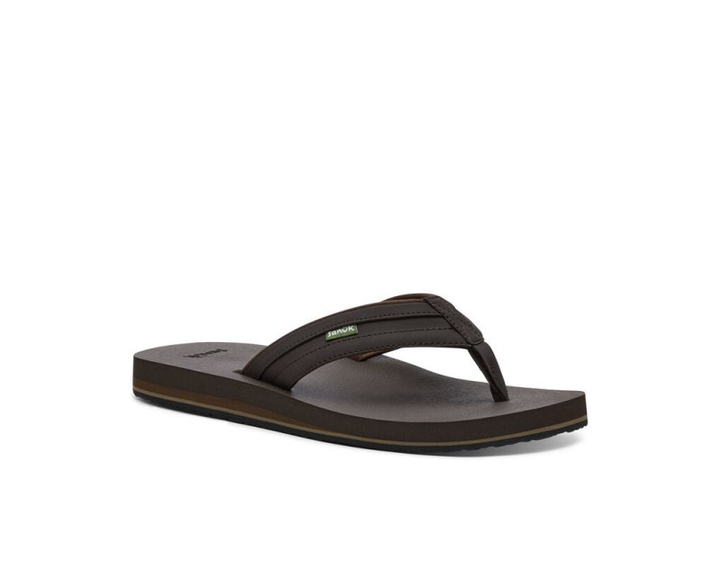 Sanuk Ziggy Vatten-Friendly Flip Flop Herr Mörkbruna | JSOP1408