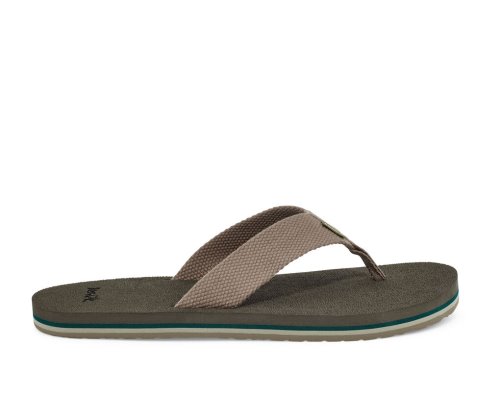 Sanuk Beer Cozy Stacker Webbing Flip Flop Herr Mörkgrå | JSOP1312