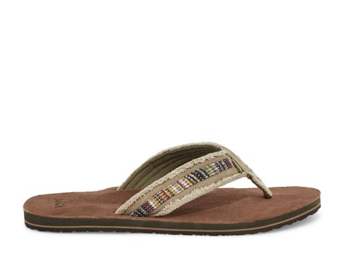 Sanuk Fraid So Eco-Friendly Flip Flop Herr Khaki | JSOP1327