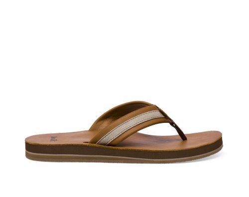 Sanuk Hullsome Läder ST Hemp Flip Flop Herr Bruna | JSOP1335