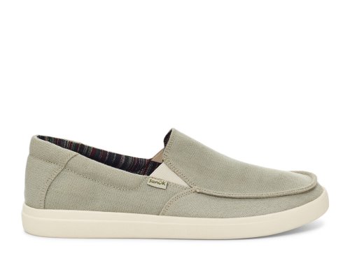 Sanuk Sideline 2 Hemp Slip-on Sneakers Herr Grå | JSOP1360